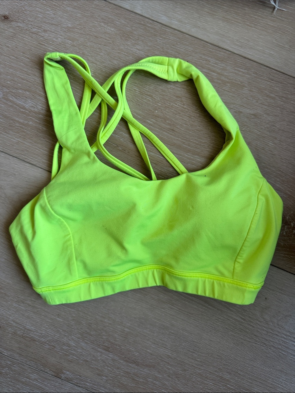 Lululemon neon green sports bra 6